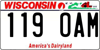 WI license plate 119OAM