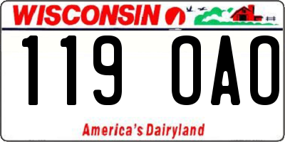 WI license plate 119OAO
