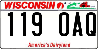 WI license plate 119OAQ