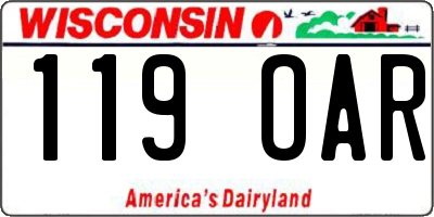 WI license plate 119OAR