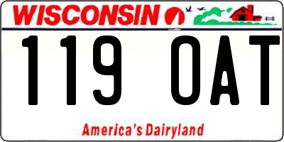 WI license plate 119OAT