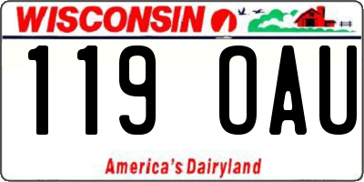 WI license plate 119OAU