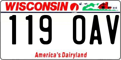 WI license plate 119OAV