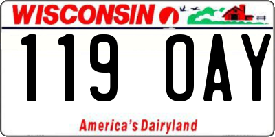 WI license plate 119OAY