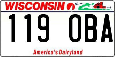 WI license plate 119OBA