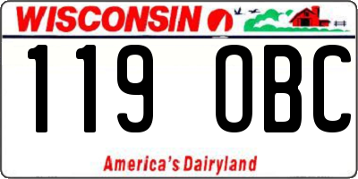 WI license plate 119OBC