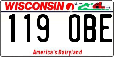 WI license plate 119OBE