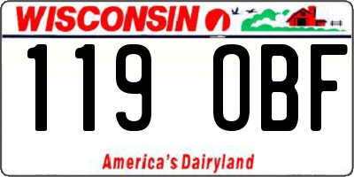 WI license plate 119OBF