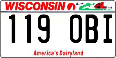 WI license plate 119OBI
