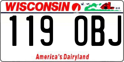 WI license plate 119OBJ