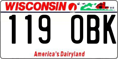 WI license plate 119OBK