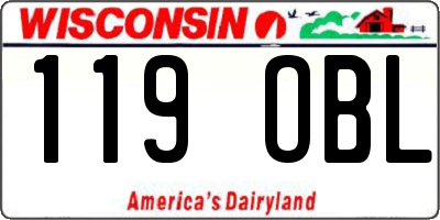 WI license plate 119OBL