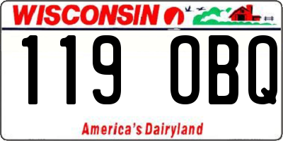 WI license plate 119OBQ