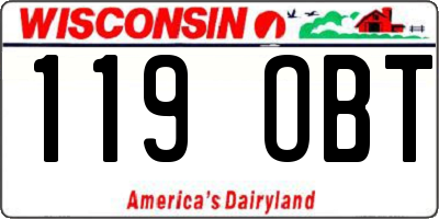 WI license plate 119OBT