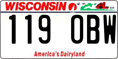 WI license plate 119OBW