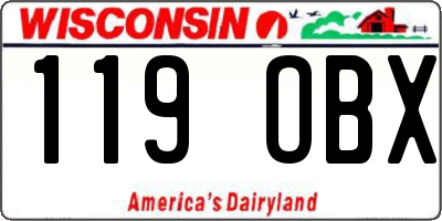 WI license plate 119OBX