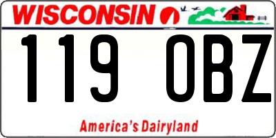 WI license plate 119OBZ