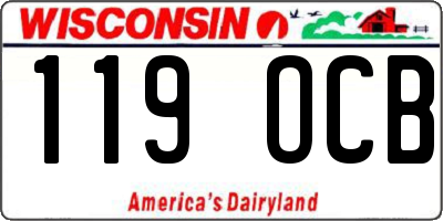 WI license plate 119OCB