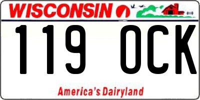 WI license plate 119OCK