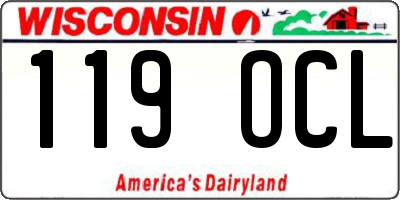 WI license plate 119OCL