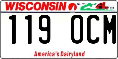 WI license plate 119OCM