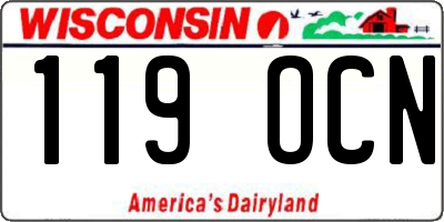 WI license plate 119OCN