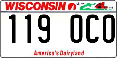 WI license plate 119OCO