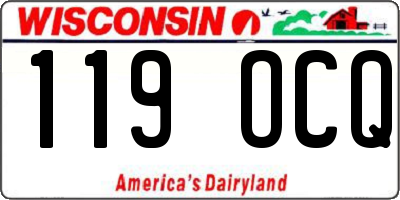 WI license plate 119OCQ
