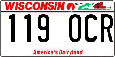 WI license plate 119OCR