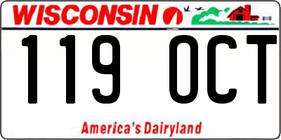 WI license plate 119OCT
