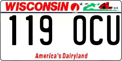WI license plate 119OCU