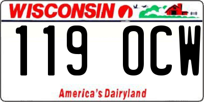 WI license plate 119OCW