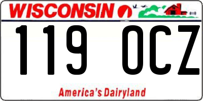 WI license plate 119OCZ