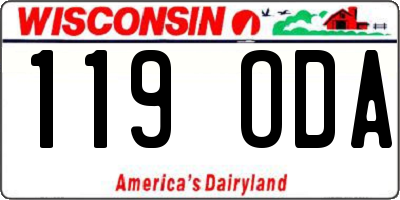 WI license plate 119ODA