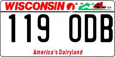 WI license plate 119ODB