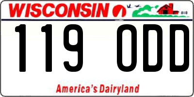 WI license plate 119ODD