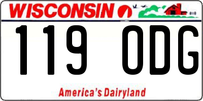 WI license plate 119ODG