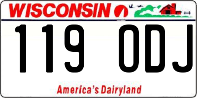 WI license plate 119ODJ