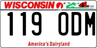 WI license plate 119ODM