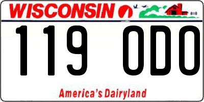 WI license plate 119ODO