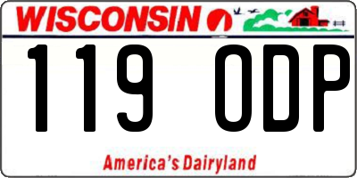 WI license plate 119ODP