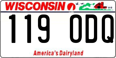 WI license plate 119ODQ