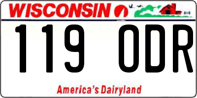 WI license plate 119ODR