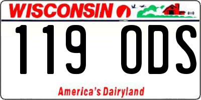 WI license plate 119ODS