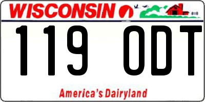 WI license plate 119ODT