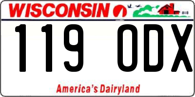WI license plate 119ODX