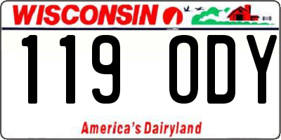 WI license plate 119ODY