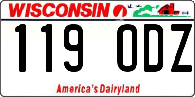 WI license plate 119ODZ