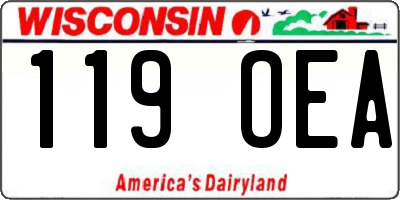 WI license plate 119OEA