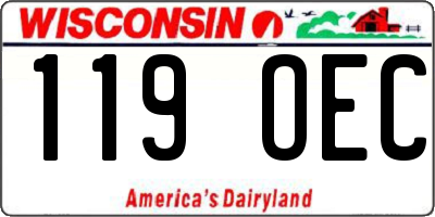 WI license plate 119OEC
